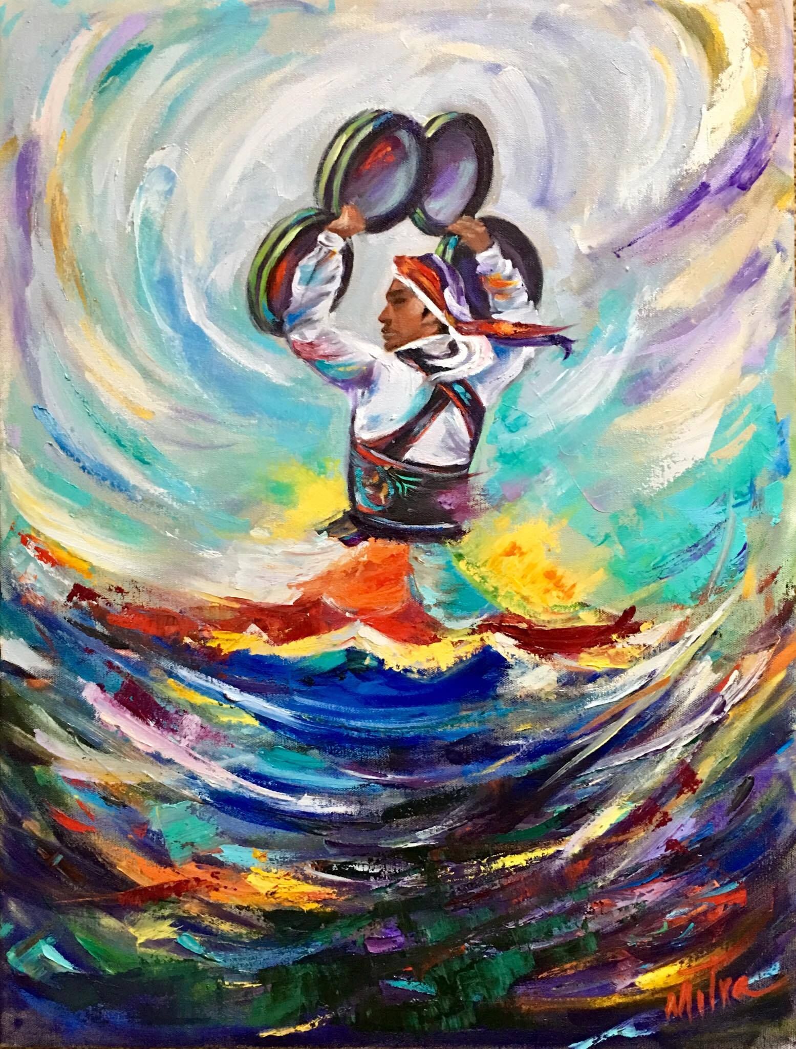 Sufi Whirling Or Dervish Dance, Oilpainting On Canvas This Is Sufi Whirling Or Dervish Dance, Oilpainting On Canvas This Is
