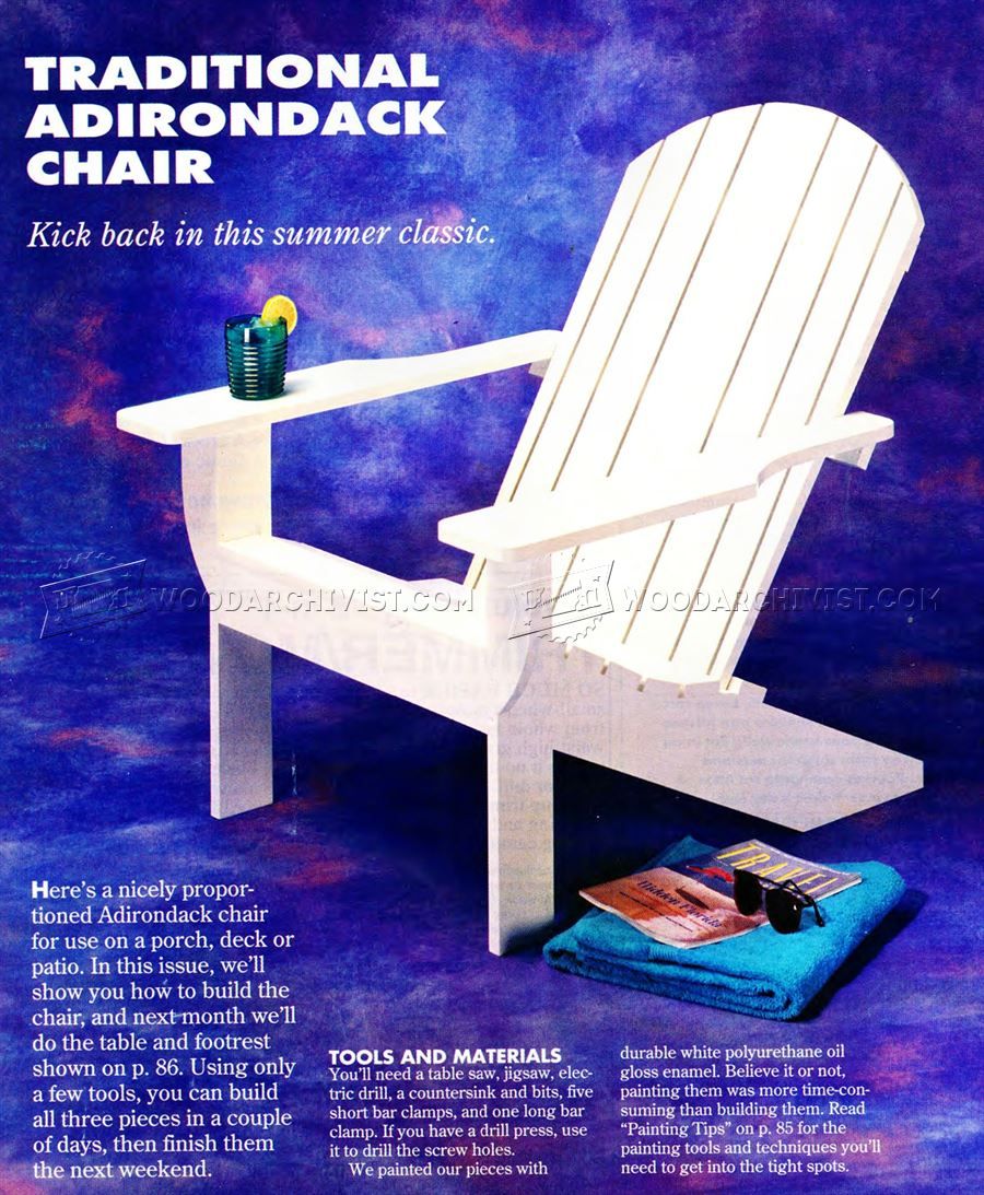 traditional adirondack chair plans outdoor furniture plans