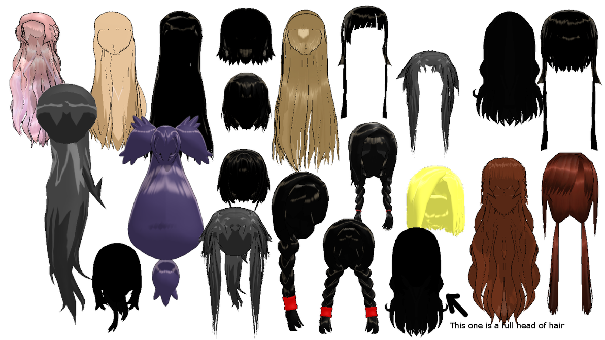 MMD Black Hair Model - wide 5