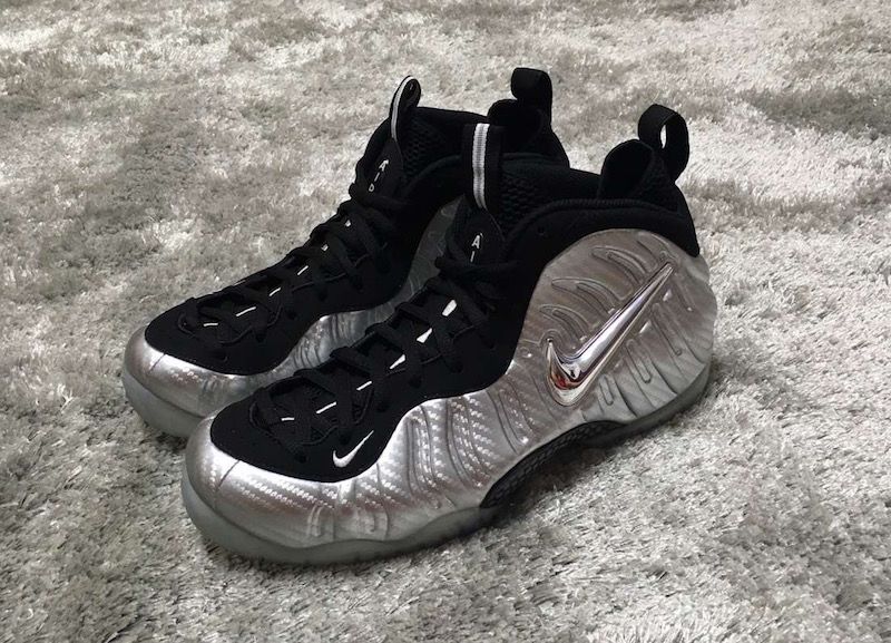 nike foamposite boots silver