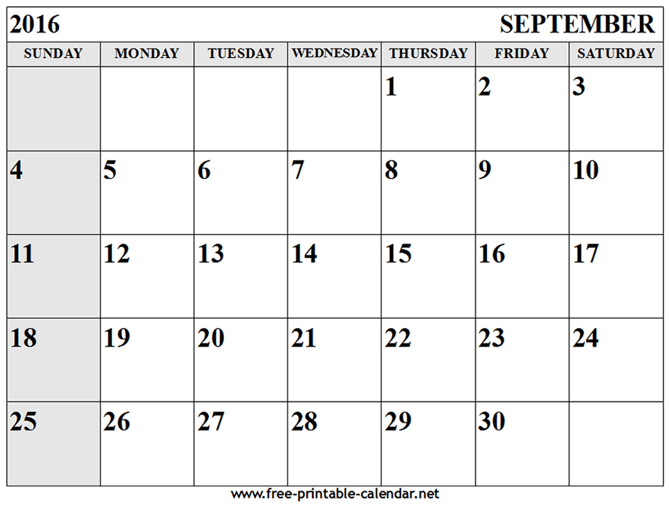september 2016 monthly calendar september month pinterest