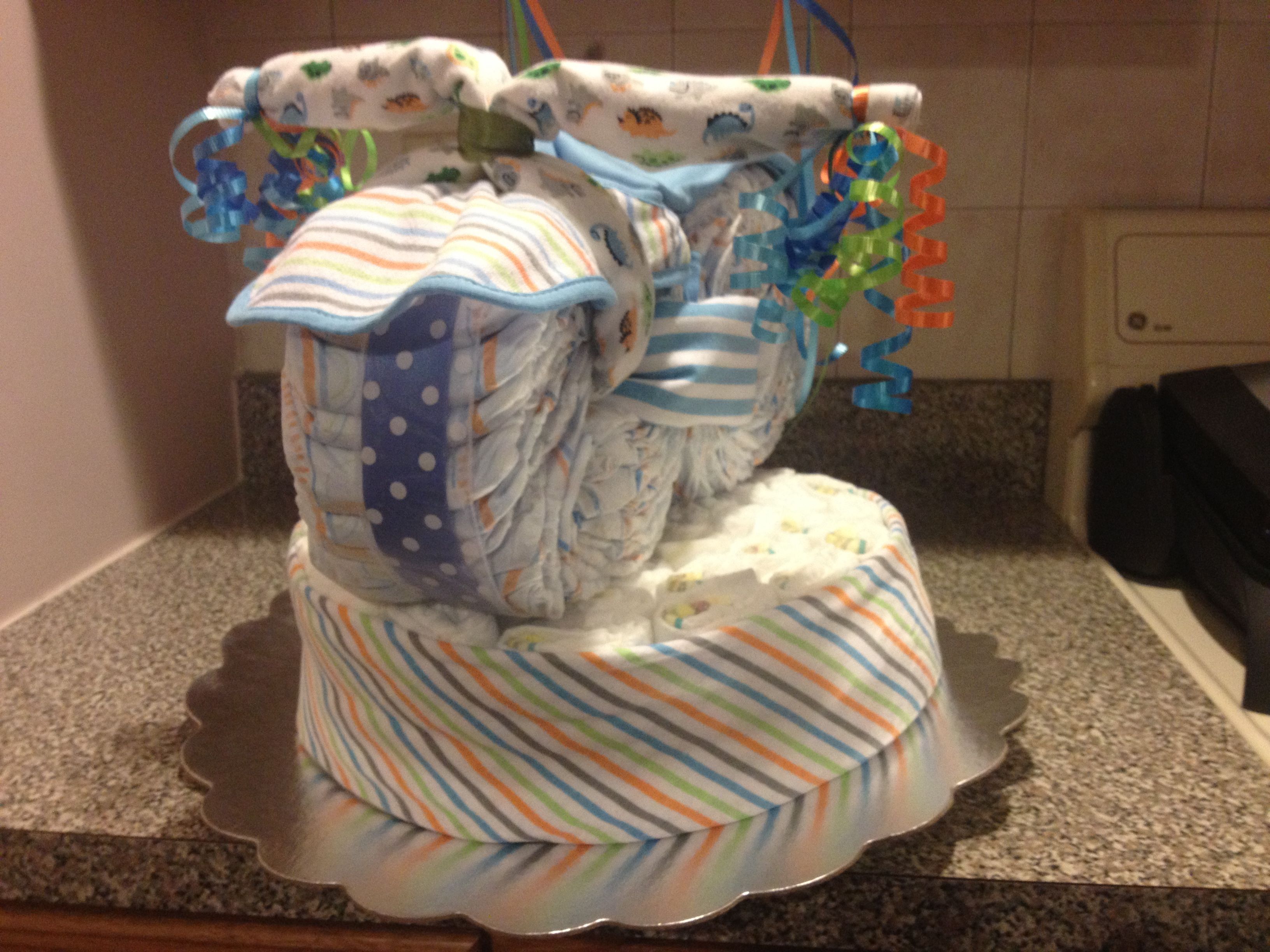 Diaper cake with Motorcycle | Diaper cake, Diaper, Cake