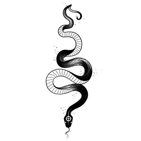 black snake illustration - Google Search | Snake tattoo design, Snake