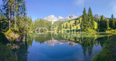Fotobehang Bergen Almsee Filzmoos Bischoftsmütze panorama Bergen, Golf Courses, Prints, Art, Pictures, Art Background, Kunst, Performing Arts, Art Education Resources