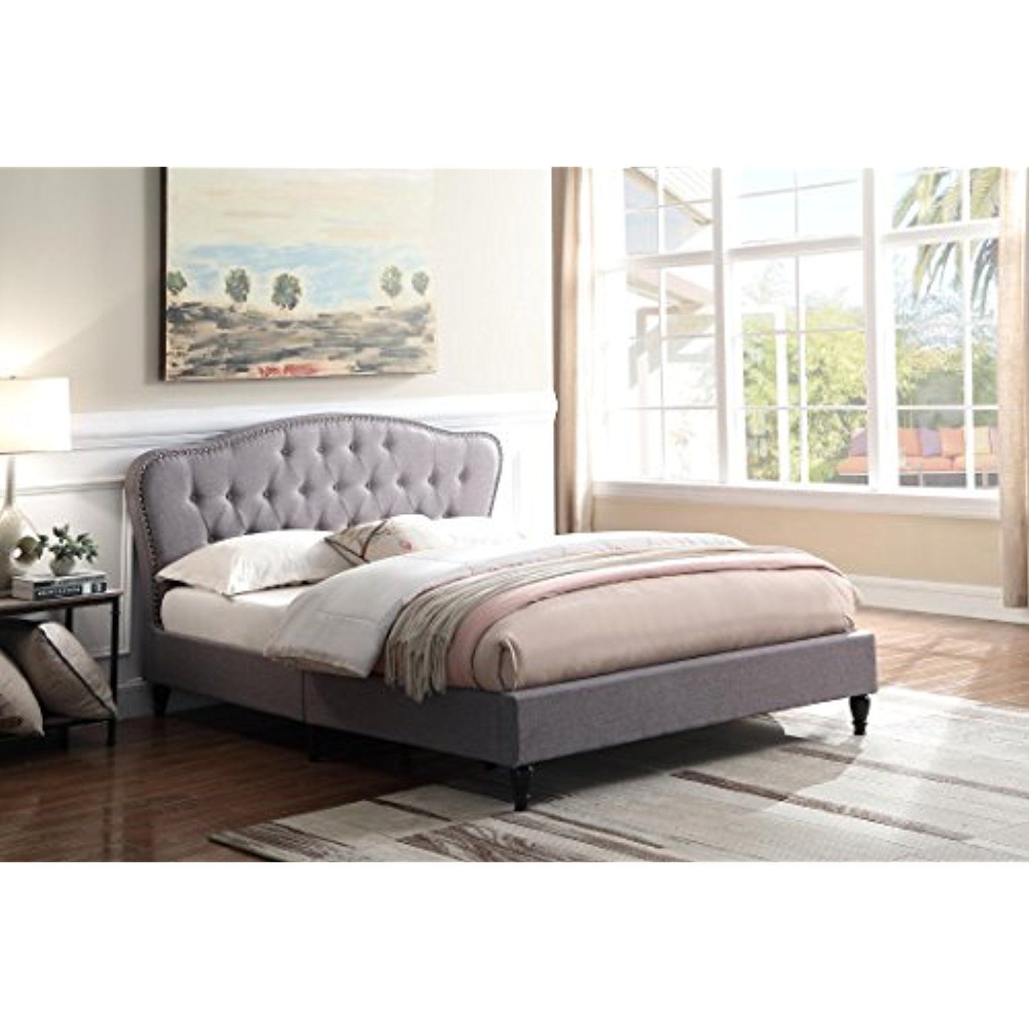 tall headboard platform bed queen home life premiere curved classics cloth dark grey silver linen 51 51 tall headboard platform bed queen home life premiere curved classics cloth dark grey silver linen 51 51