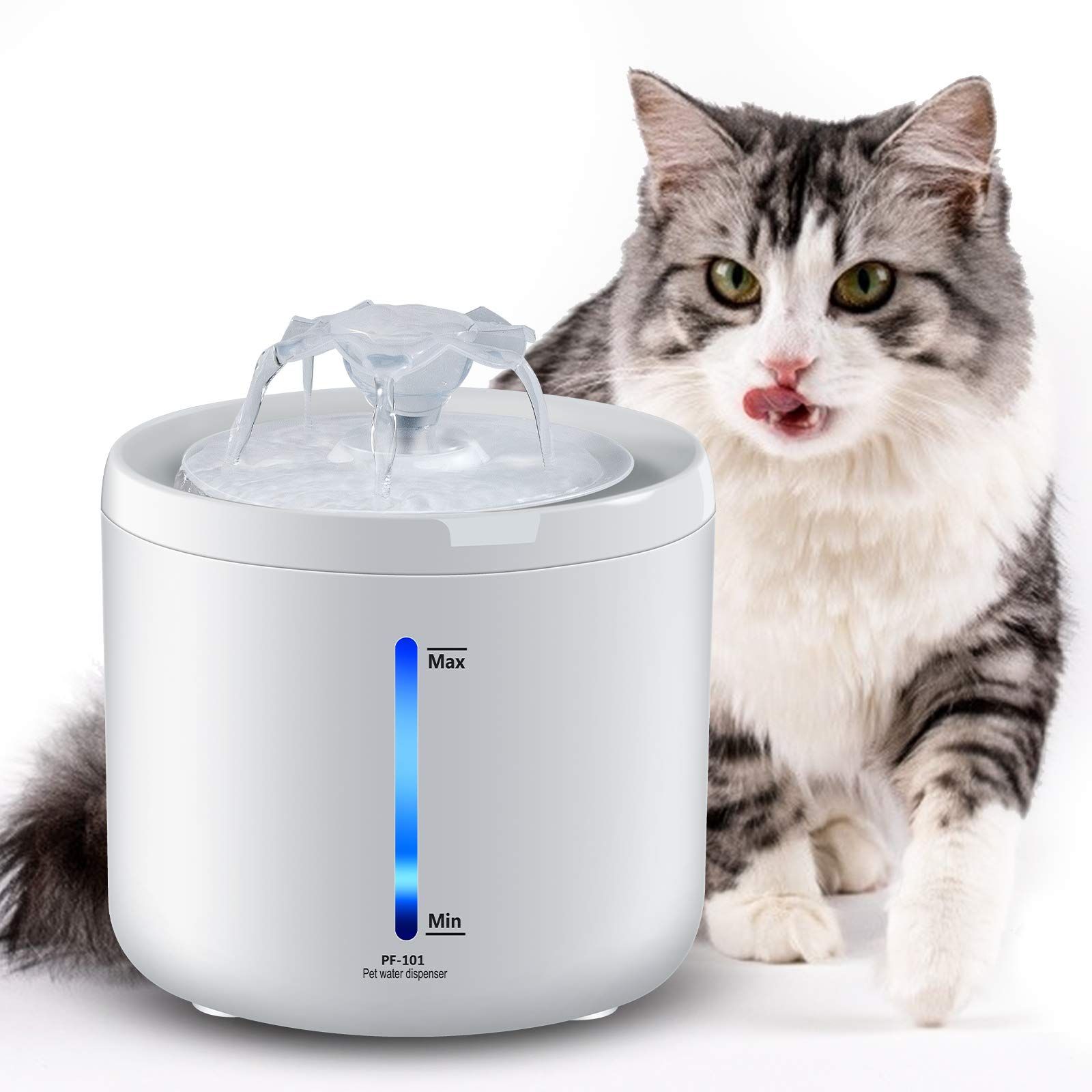 PRICES MAY VARY. ULTRA-QUIET & LOW CONSUMPTION PUMP - **Wall Charger NOT Included** Equipped with a ultra-quiet and low consumption pump, FYD Pet Water Fountain works super quietly. The only sound heard is the sound of natural water flowing. You have no need worry about disturbing you and your pets when sleeping. 2L/67oz LARGE CAPACITY - 2L/67oz large water capacity of the cat water fountain can last for 5-7 days, and it is great for small to medium sized cats, dogs and other animals. which mean Fountain Drink, Cat Water Fountain, Dog Water Dispenser, Automatic Feeder, Cat Bowls, Large Animals, Drinking Water, Pet Supplies, Dog Cat