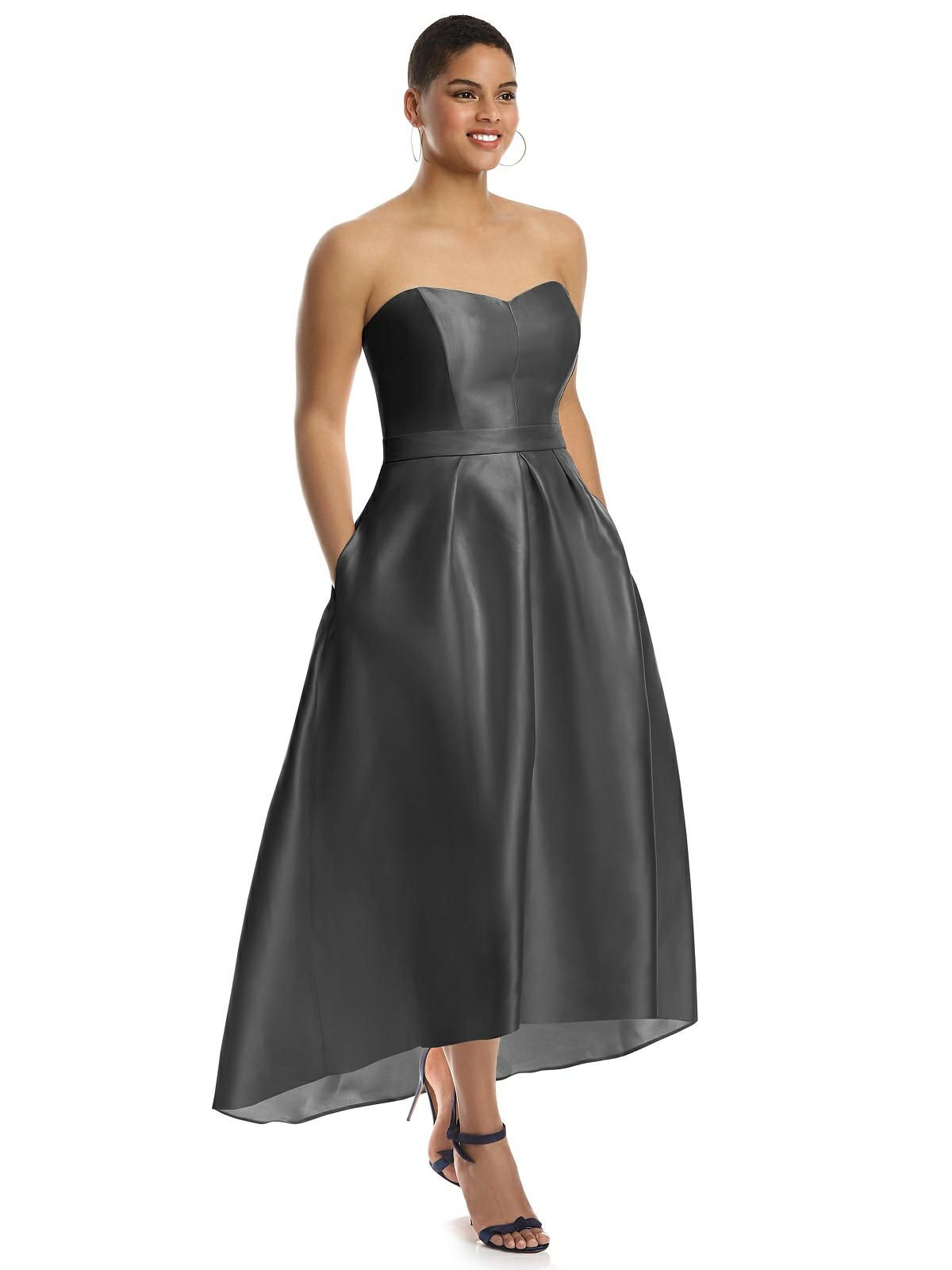 alfred sung royal strapless twill dress