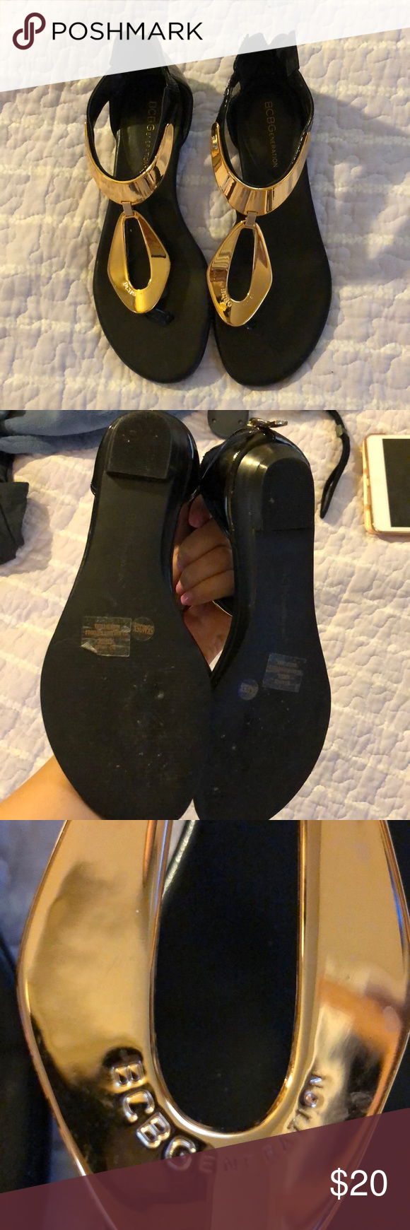 bcbg metallic sandals