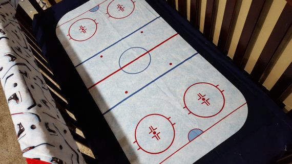 Hockey Rink Crib Sheet | Hockey nursery 