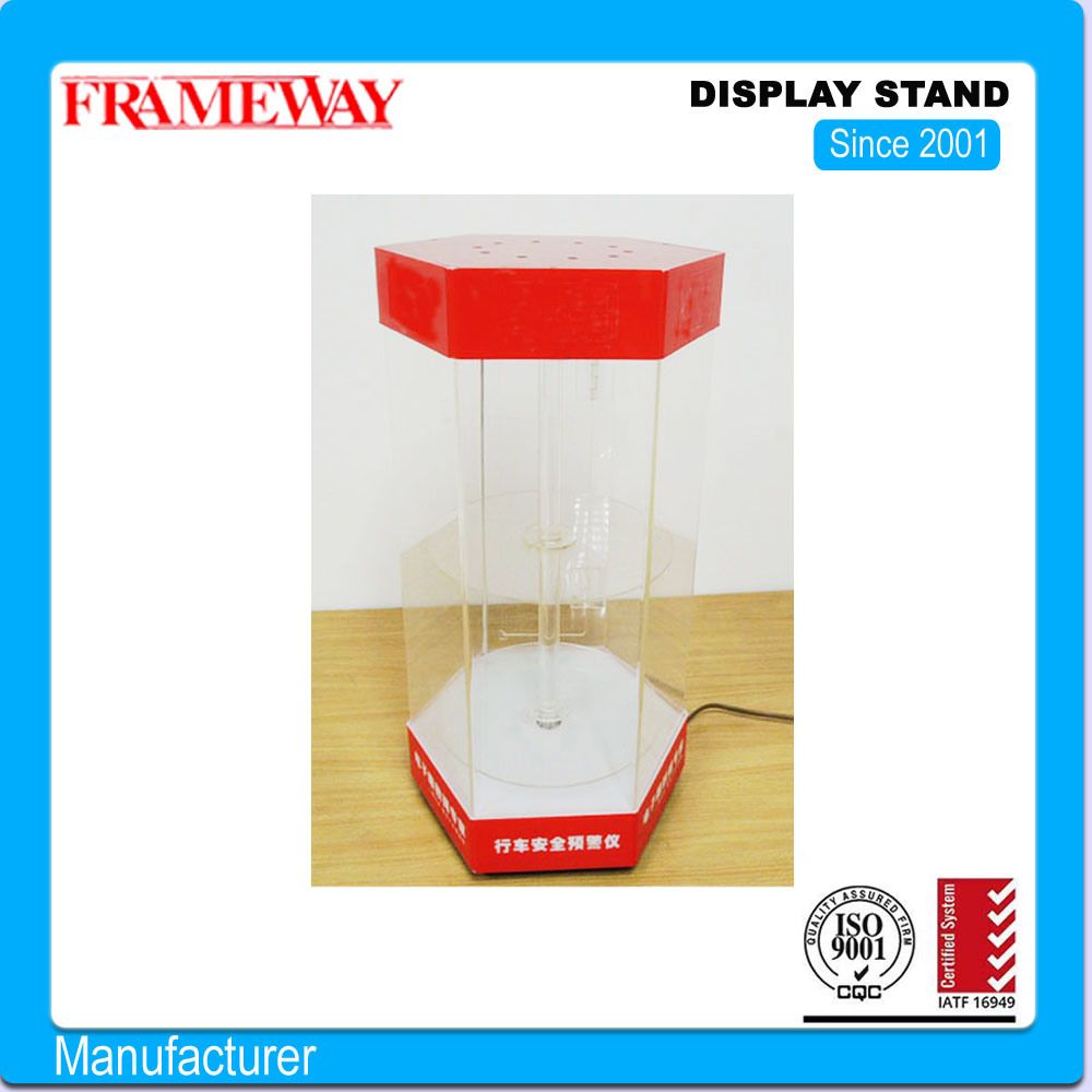 Acrylic PMMA Advertising Product Display Stand Hot Bended Transparent Silk Screening with LED Lights Material : Acrylic PMMA. Technology : Acrylic Bonding. Appearance Attributes : Transparent. Color : Custom Color. Functional Attribute : Advertising Product Display Stand with LED. Surface : Silk Screening. Product Display, Silk Screen, Attributes, Display Stand, Custom Color, Led Lights, Advertising, Exhibition, Equipment