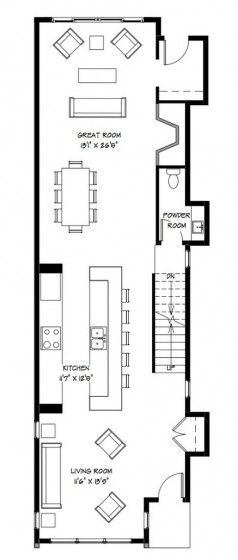 Planos casa dos pisos angosta y larga [Diseño]