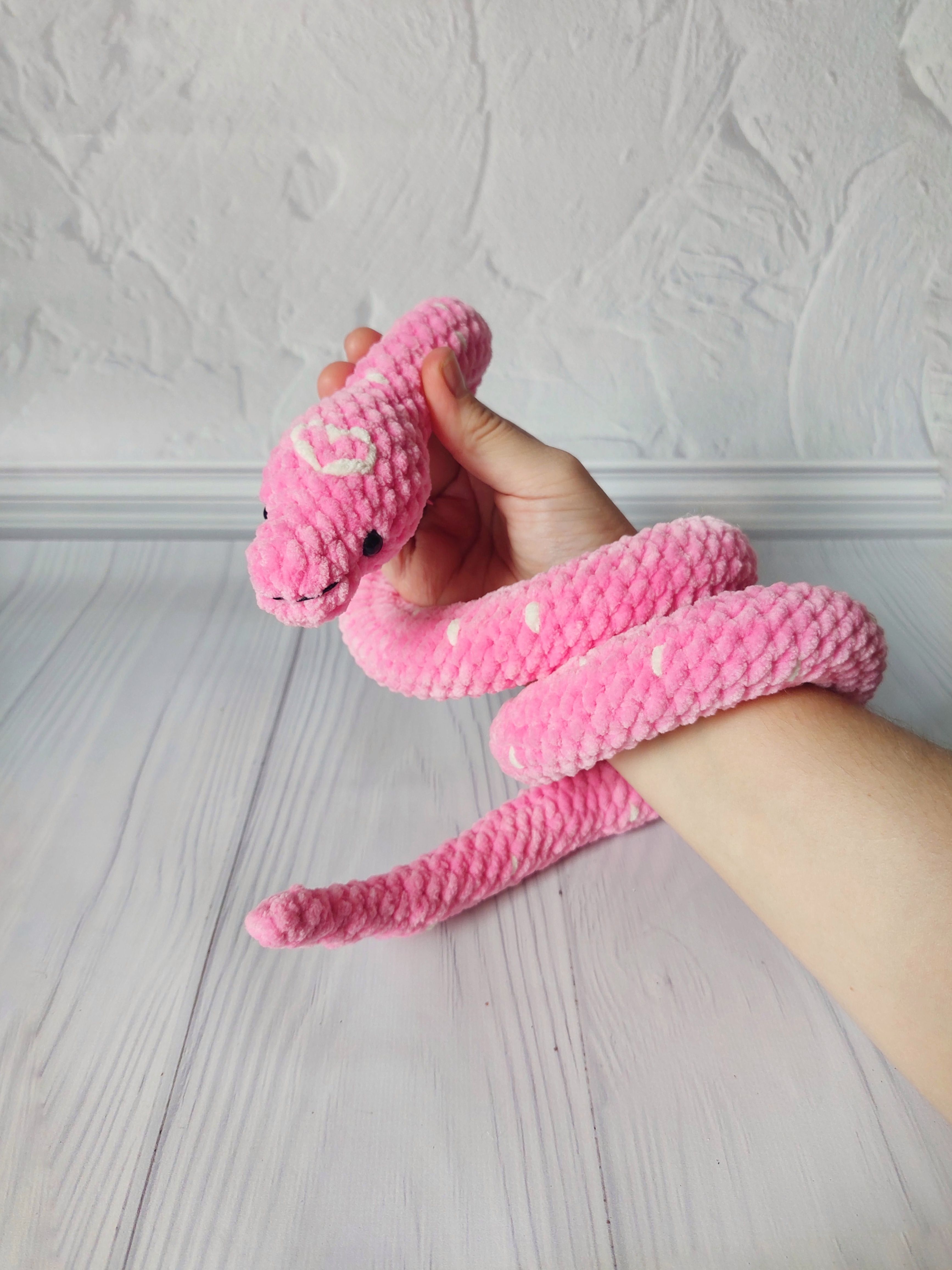 Pink Snake Lovers Crochet Snake Gift For Her Inspire Uplift Pink Snake Lovers Crochet Snake Gift For Her Inspire Uplift