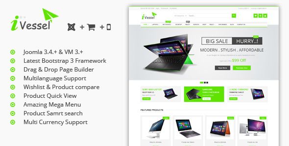 iVissel - MultiPurpose Responsive Virtuemart Joomla Template ⠀ iVissel is a premium responsive multipurpose VirtueMart Template which perfectly fits for any e-commerce website built on latest Bootstrap 3 framework. Unlimited colors. Customize layouts, themes a... ⠀ # #cart #ecommerce #market #onlineshop #retina #supratech #themeforest #virtuemart #shop #multipurpose #responsive #shoping Menu Layout, Mega Menu, Joomla Templates, Theme Template, Social Icons, Cool Themes, Building A Website, Create Website, Best Wordpress Themes