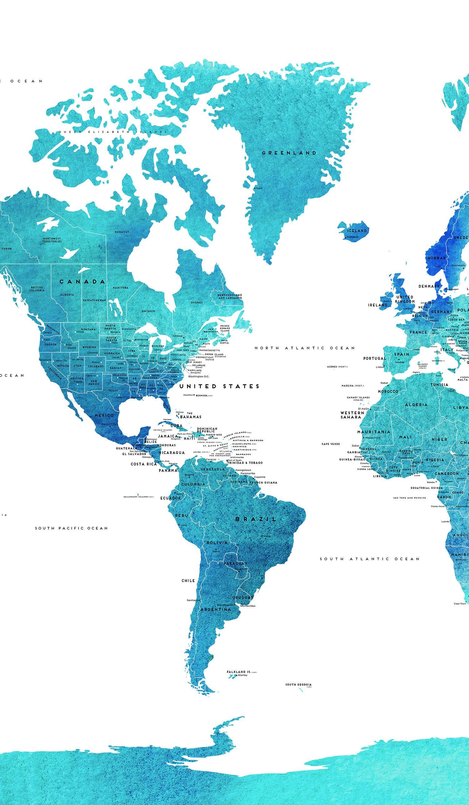 Push Pin Canvas World Map Blue Watercolor World Countries World Map With Pins It Map Pin Pin It In 2020 World Map Canvas Map Wallpaper World Map Wallpaper