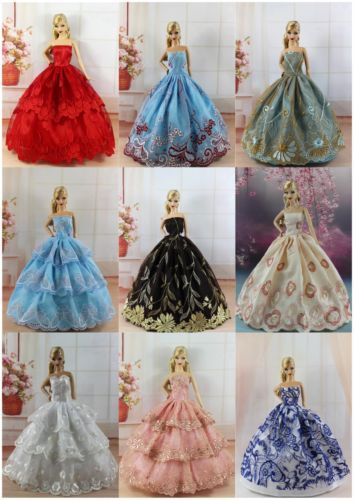 15-Piece Dress 5 Handmade Party Ball Wedding Gown 10 Shoes for 11.5 inches Dolls