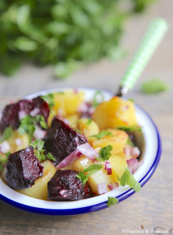 Salade De Pommes De Terre Et Betteraves Au Cumin Recette Salade Pomme De Terre Betterave Recettes Betteraves Rouges