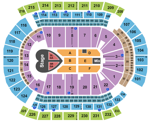 image result for pink prudential seating justin justin timberlake acc seating chart