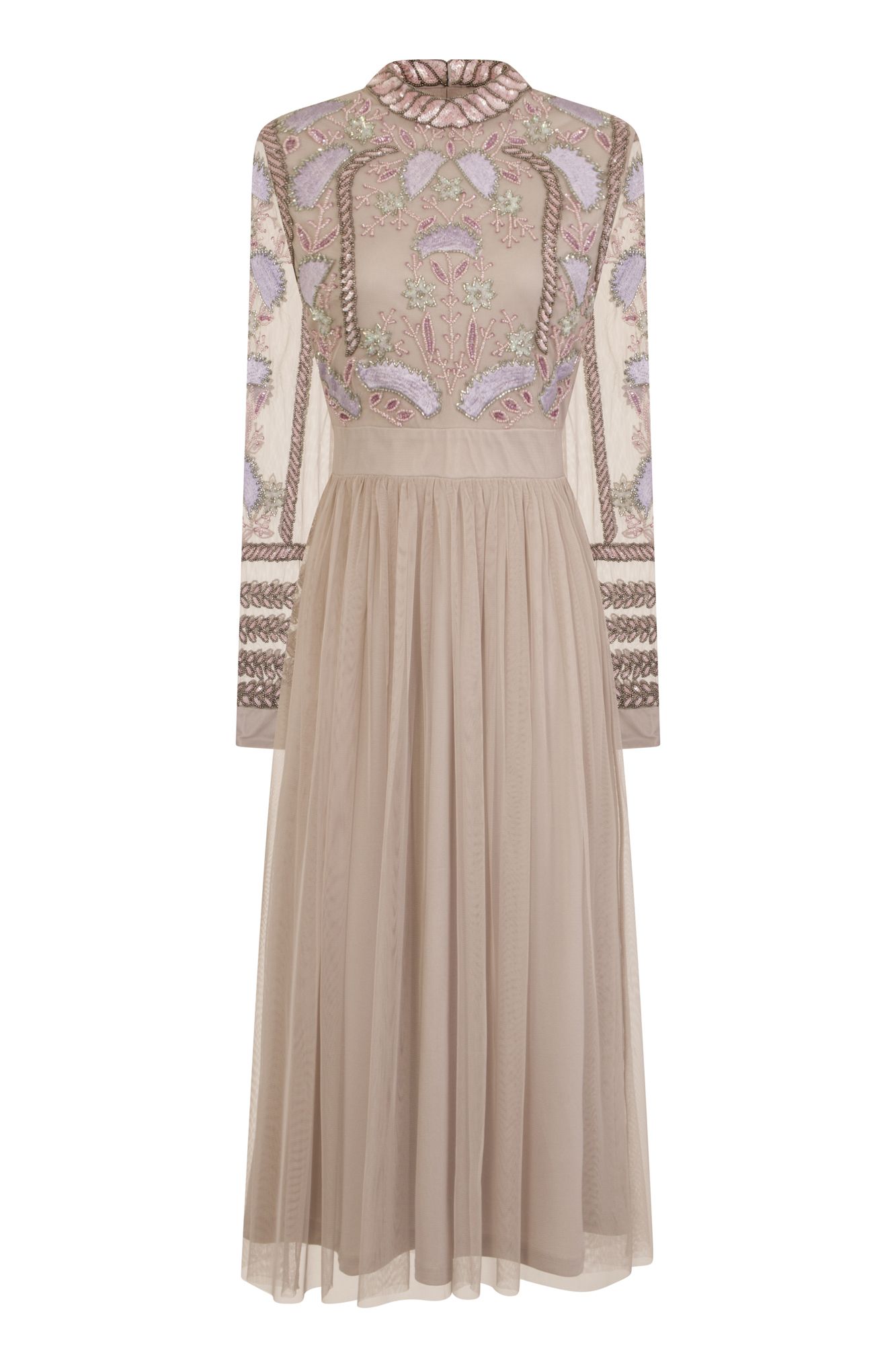 mesh overlay midi dress