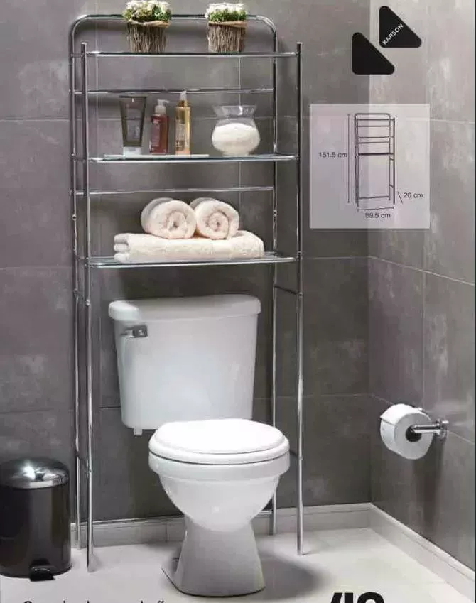 Organizador para almacenamiento de inodoro para ahorrar espacio soporte para toallas sobre el estante de inodoro armario de estanter/ía 3 estantes de hierro para el ba/ño