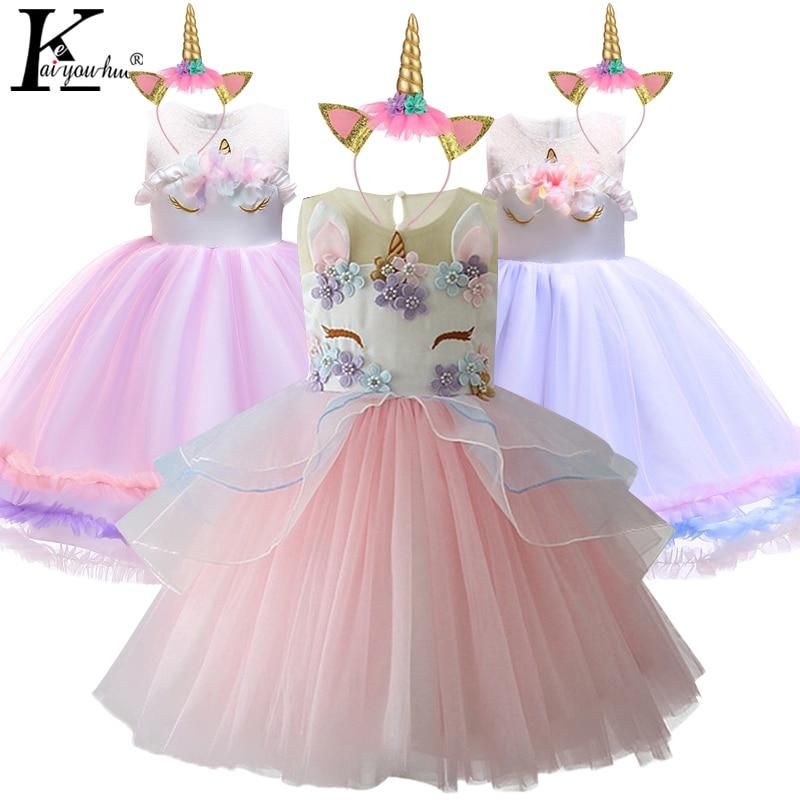 girls dress age 5-6-7 Unicorn Princess sundress Party wedding flowergirl Easter