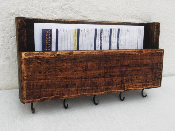 Rustic Mail And Key Holder Wooden Wall Mount Box Organizer Rack Rustic Mail And Key Holder Wooden Wall Mount Box Organizer Rack