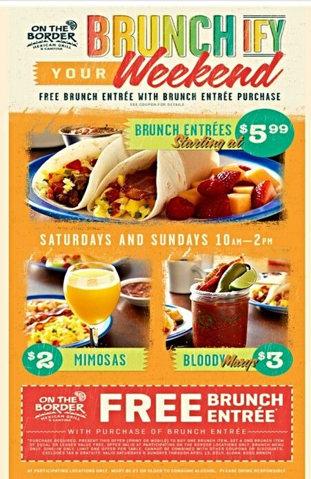 enjoy a buy one get one brunch on jjo at on the border in tyler