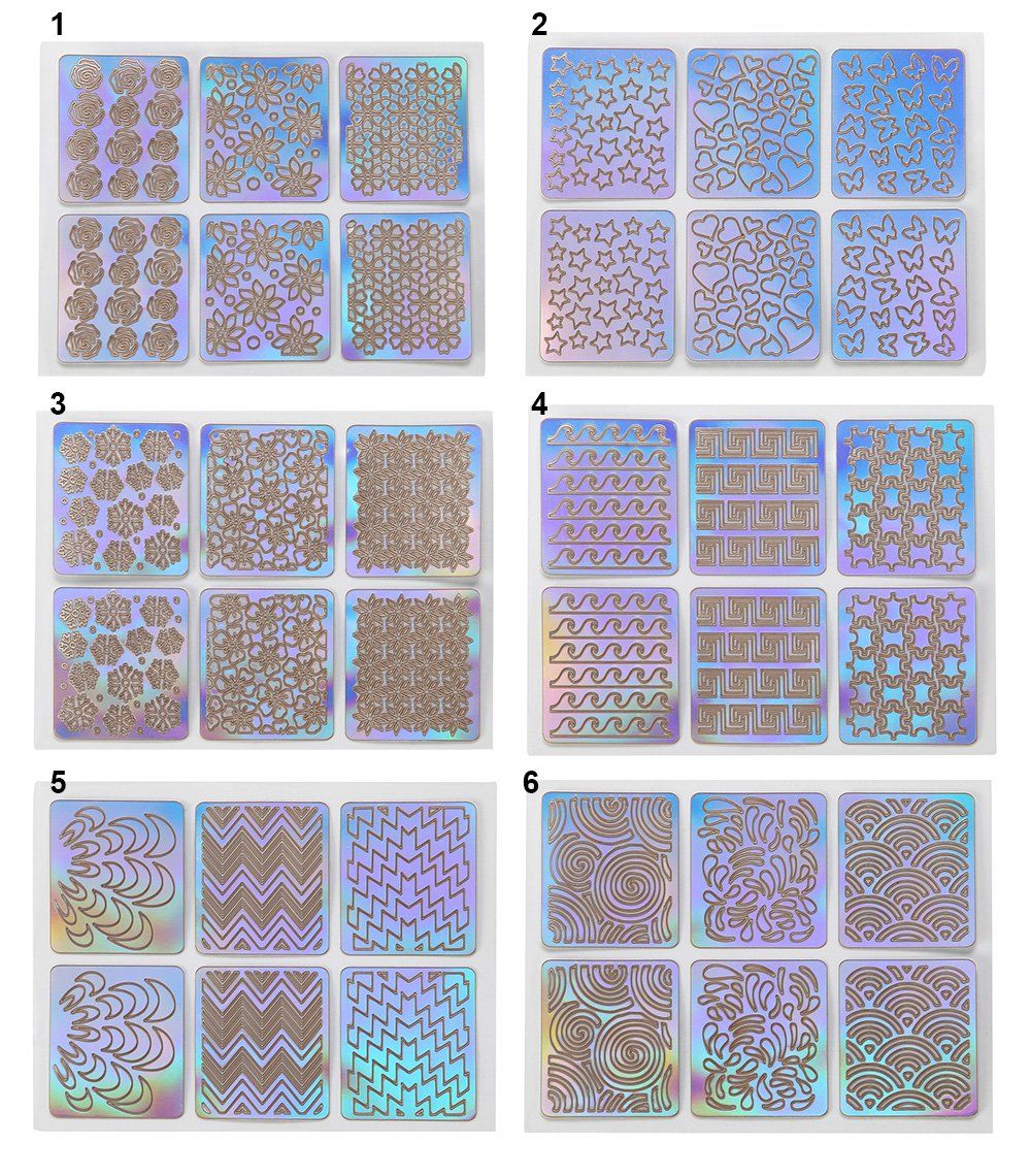 24 Sheets Nail Vinyls Stencils Nails Stickers Set 72 Different Hollow 24 Sheets Nail Vinyls Stencils Nails Stickers Set 72 Different Hollow