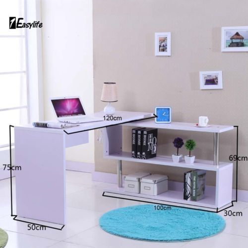 White High Gloss Home Office Computer Laptop Desk Study Table White High Gloss Home Office Computer Laptop Desk Study Table Storage Shelf Unit