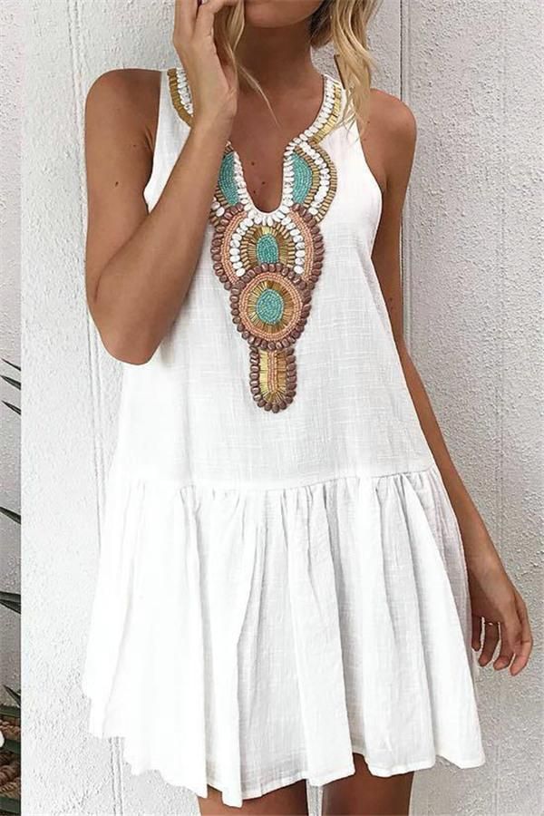 Boho Chic Ruffles Mini Dress Boho Chic Ruffles Mini Dress