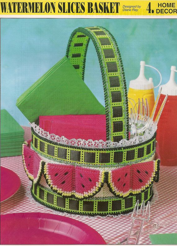 Watermelon Basket Plastic Canvas Pattern Annie/'s International