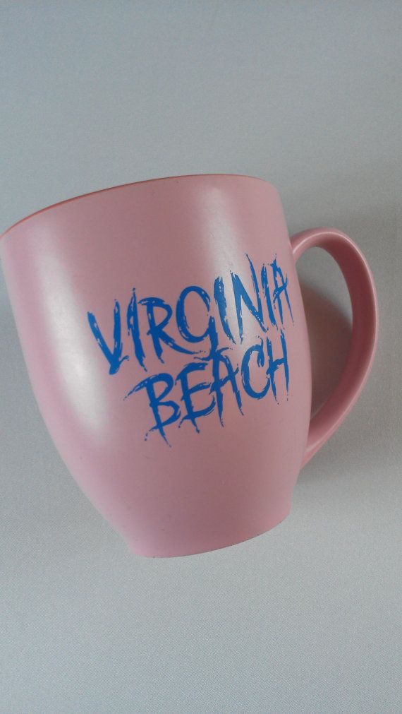Virginia Beach Coffee Mug Cup Pink Blue Cocoa Double Sided 80s 90s Virginia Beach Coffee Mug Cup Pink Blue Cocoa Http Etsy Me