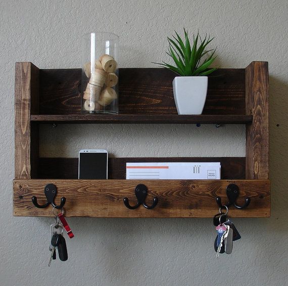 Rustic Entryway 3 Hanger Hook Coat Rack With Shelf By Keodecor Rustic Entryway Entryway Organizer Shelf Home Diy