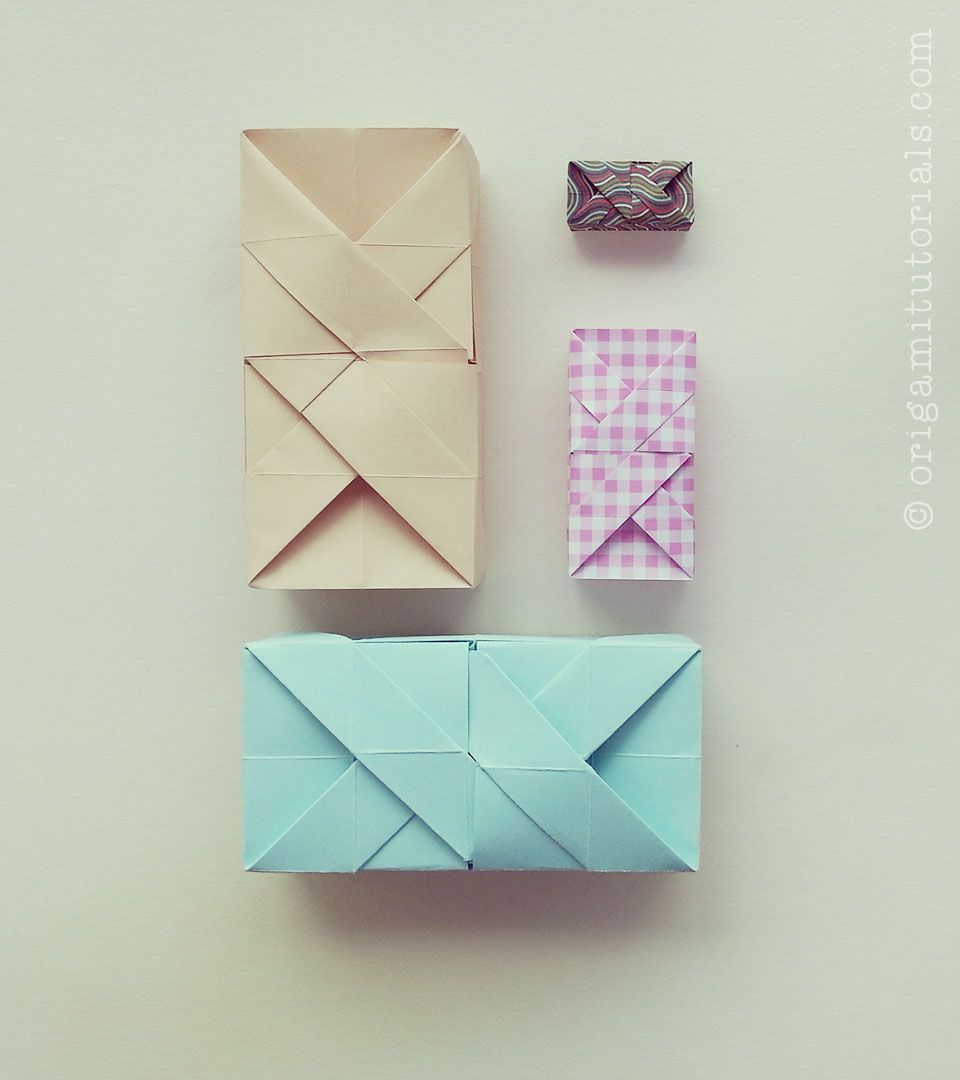 One Sheet Rectangular Origami Box Origami Tutorials Origami box, Origami gift box, Heart