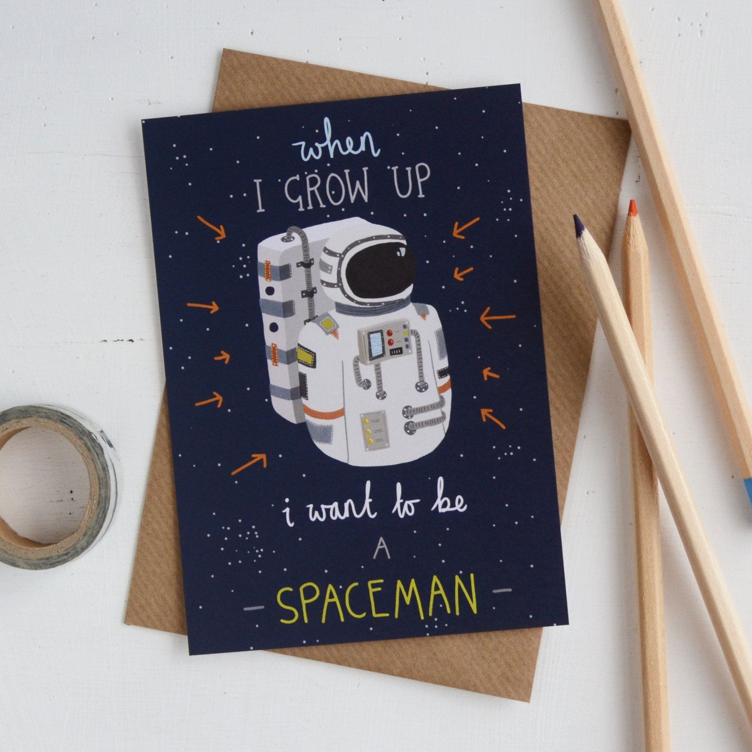 Astronaut Childrens Postcard Sale, I Want To Be A Spaceman Astronaut Childrens Postcard Sale, I Want To Be A Spaceman