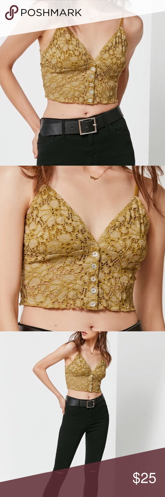 Urban Outfitters Lace Crop Top Bralette Lace Crop Top Bralette Green Lace Bralette Lace Crop