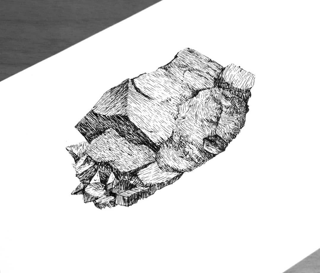 stone minerals drawing draw bw earth realism igblackandwhite pencil My drawings