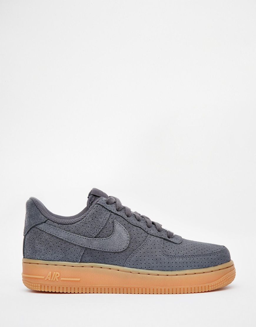 Nike Air Force 1 07 Suede Grey Trainers at asos.com | Nike, Nike shoes ...