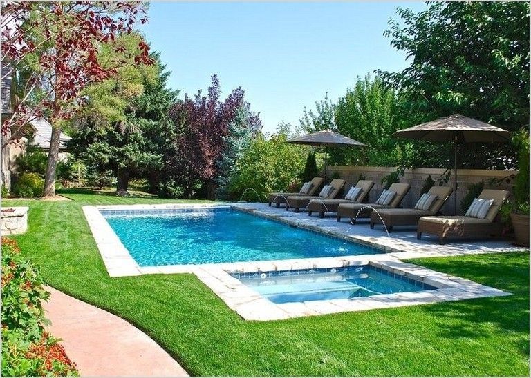 pix Backyard Rectangular Pool Landscaping Ideas pinterest