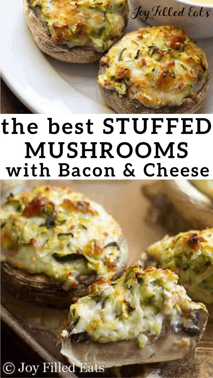 Cheese Stuffed Mushrooms with Bacon - Low Carb, Keto, Gluten-Free, Grain-Free, THM S - these are fi