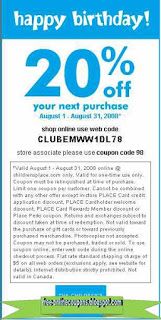A birthday place coupon