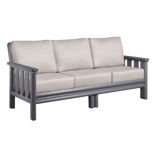 Stratford Sofa In Slate Grey Spotlight Ash Sunbrella Cushions