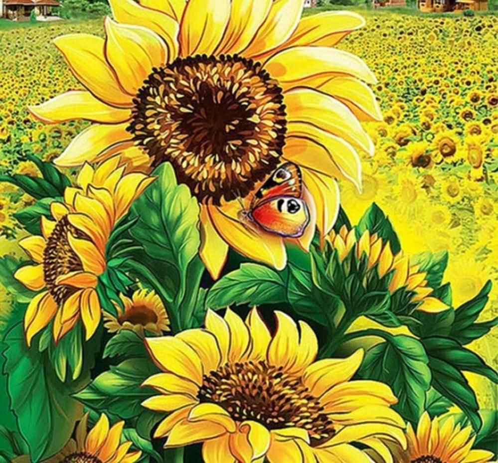 5D Diamond Painting Butter in Sunflower Field Diamond painting, 5d