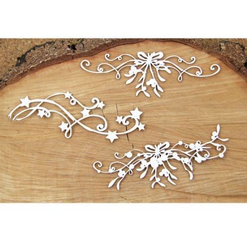 Chipboard Border | Scrapiniec Ozdobne dekory świąteczne 3 szt - ceny • opinie ... Exploding Boxes, Chipboard, How To Make Ornaments, Mistletoe, Scrapbook Paper, 1st Birthday, Stencils, Free Design, Crafty