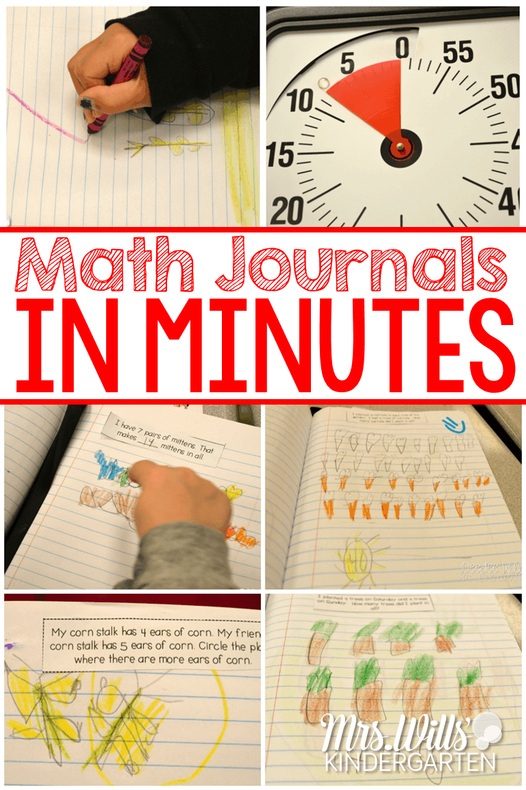 Math Journals in MINUTES... Yes, you can! Math journals kindergarten