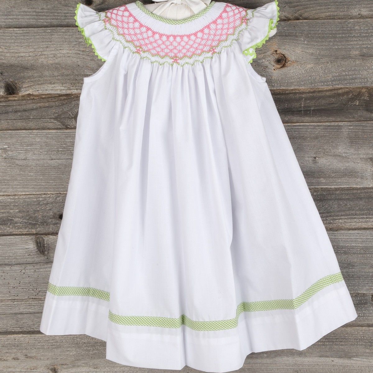Hand Smocked Seed Pearl Pink Dress 12m 18m 2T 3T New!!!