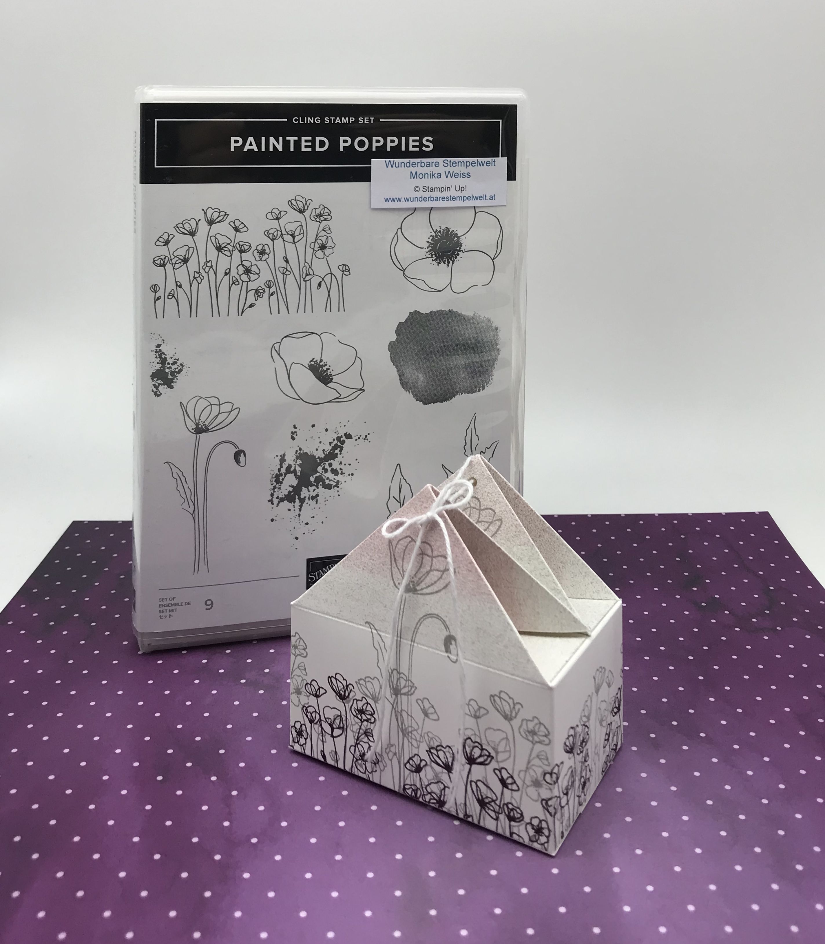 Schachtel mit Fächerdach #stampmaking