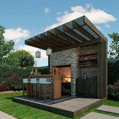 Ideen für die Gestaltung von Outdoor-Küchen #findkitchendesigns #