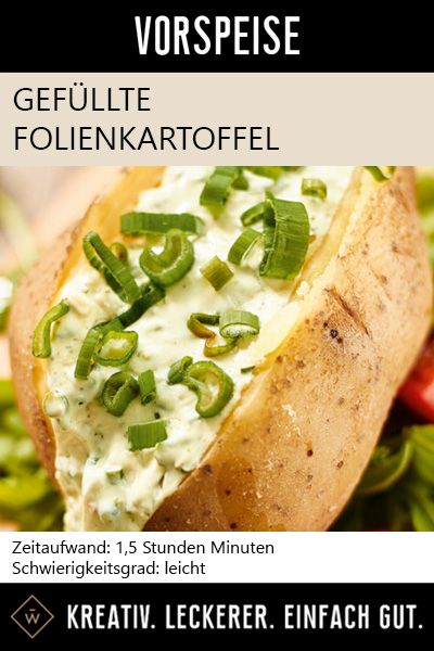 Folienkartoffeln gefüllt mit Quark und Parmesan Pasta Gewürz