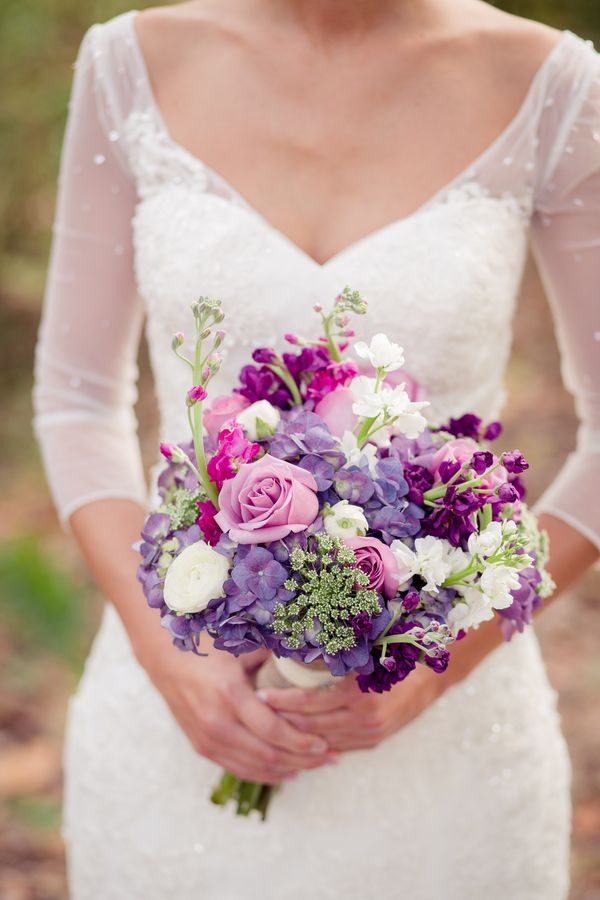 Plum And Lilac Vintage Winery Wedding Flower Bouquet Wedding