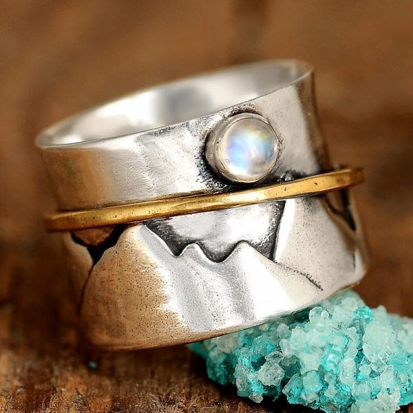 Sterling Silver Rings Festival Style Bohemian Jewellery Fidget Rings Jewellery Gypsy Rings Twister Rings Spinner Rings